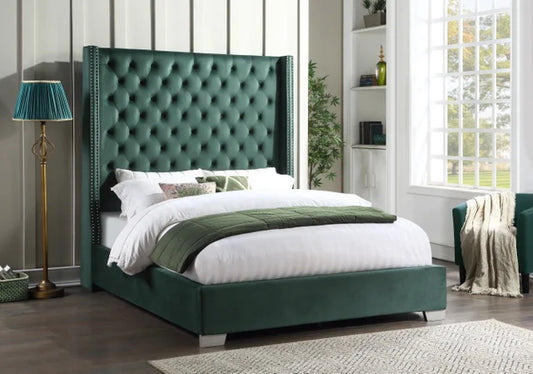 Prestigious Emerald Green Velvet Bed - Ken Ecommerce Specialist