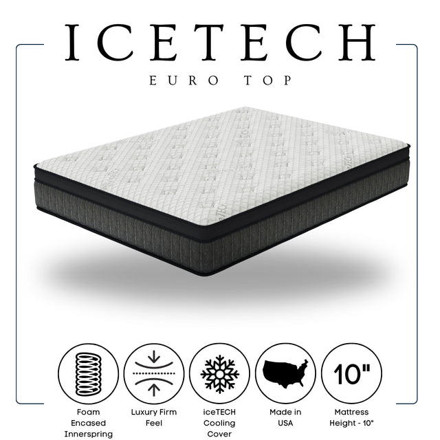 ICETECH 10” Euro Top Mattress – Twin, Full, Queen, King - Ken Ecommerce Specialist