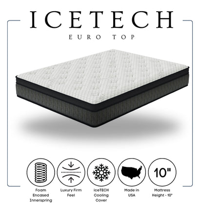 ICETECH 10” Euro Top Mattress – Twin, Full, Queen, King - Ken Ecommerce Specialist