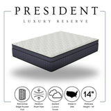 PRESIDENT - 14" Hybrid - Queen, King - Ken Ecommerce Specialist