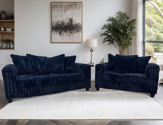 Navy Blue Sofa & Loveseat Set - Ken Ecommerce Specialist