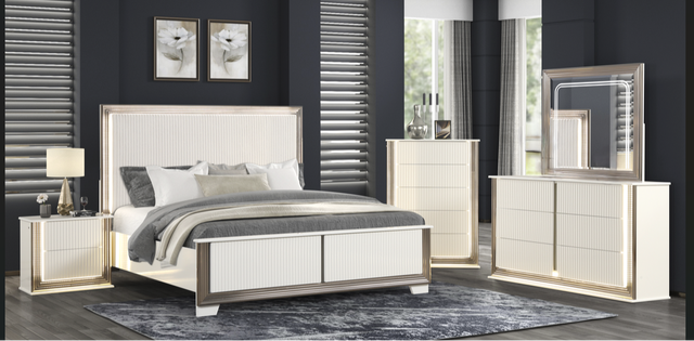 Beverly 5-Piece LED Bedroom Set – Queen or King | Modern Glam Design - Ken Ecommerce Specialist