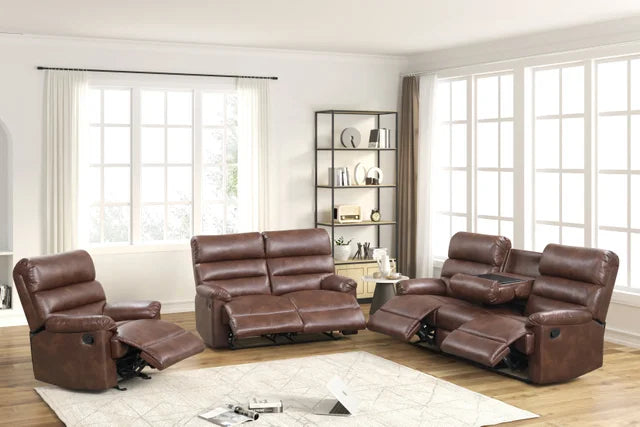 3-Piece Brown Reclining Living Room Set - Ken Ecommerce Specialist