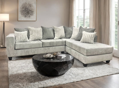 Silver Gray 2-Piece Sectional Sofa with Chaise - Ken Ecommerce Specialist