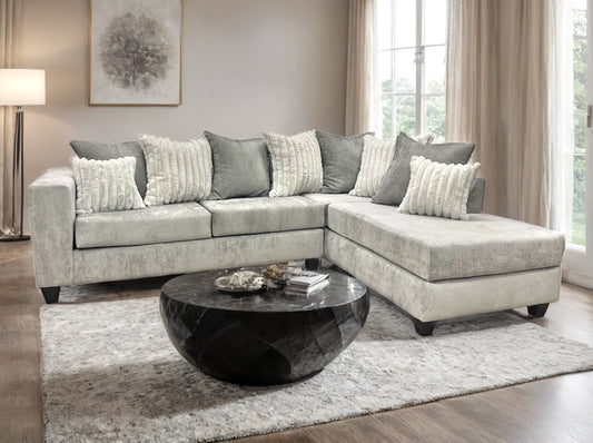 Silver Gray 2-Piece Sectional Sofa with Chaise - Ken Ecommerce Specialist
